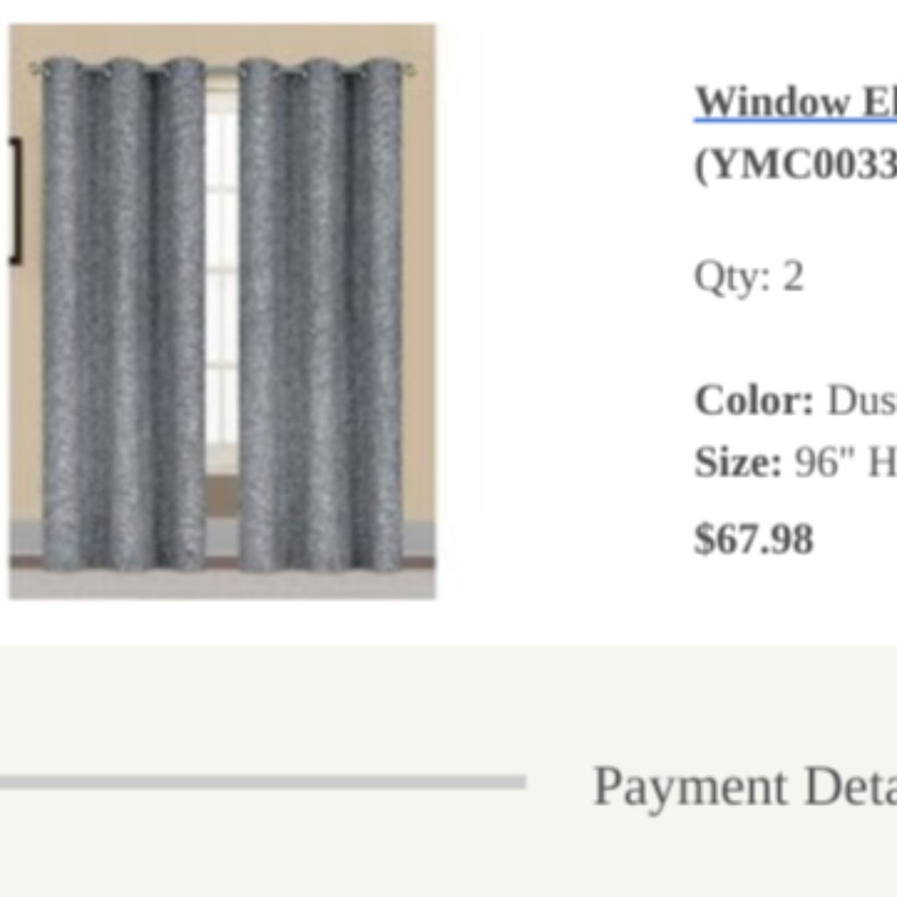 Wayfair "Dusty Blue" Woven Sheer Curtain Panel (4)